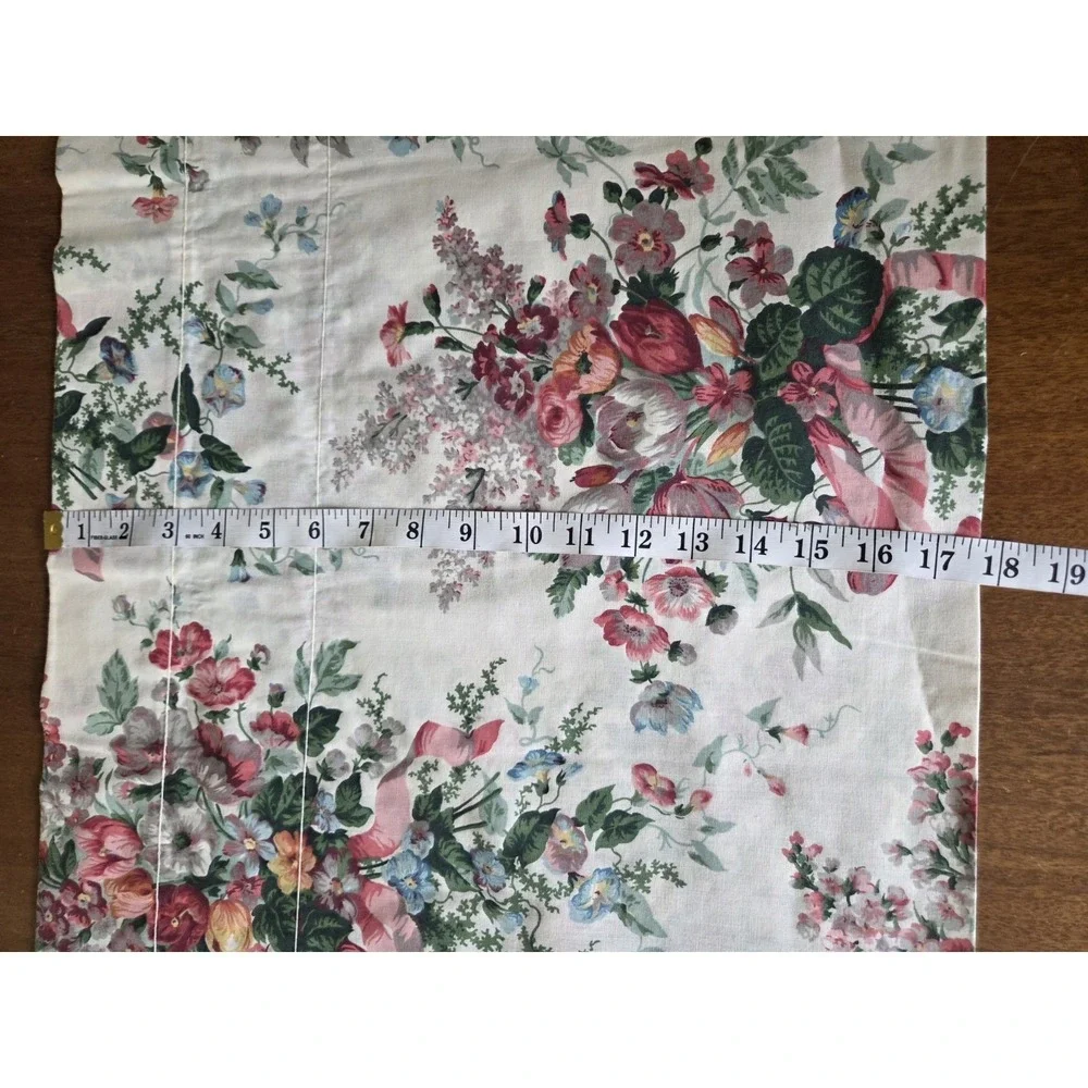 Vtg Croscill English Garden Panels Set Five Piece Curtains Valance Cottagecore
